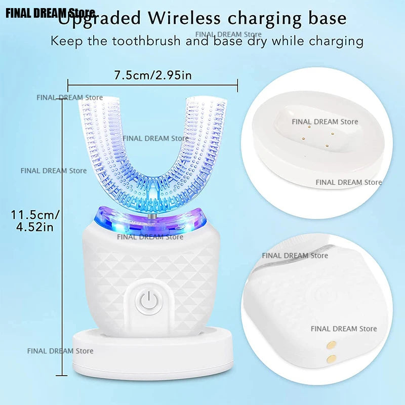 U Shaped Type Toothbrush 360 Degrees Ultrasonic Children Whitening Silicone Automatic Electric Toothbrush