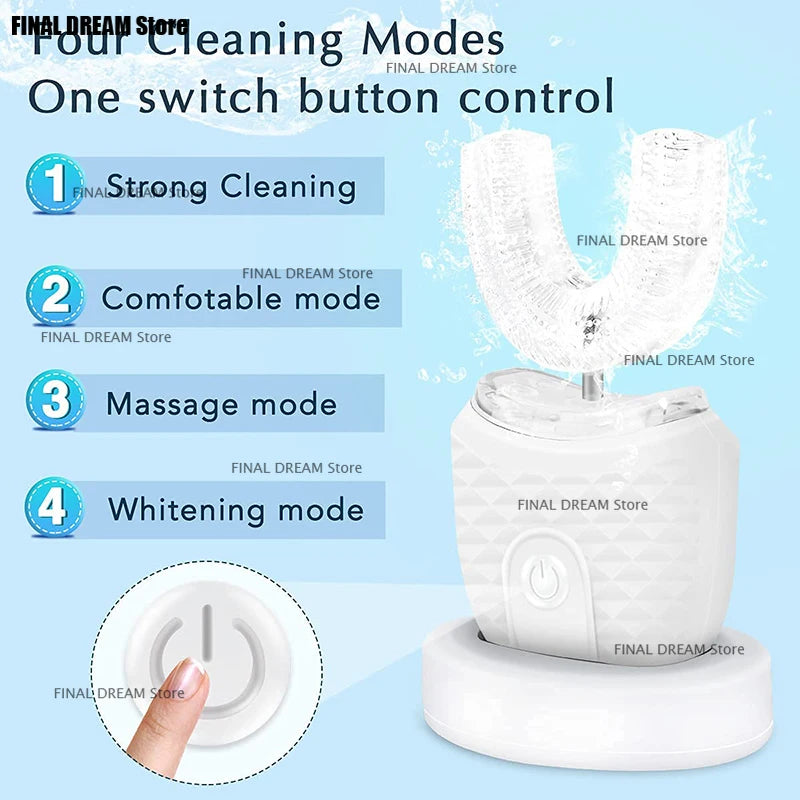 U Shaped Type Toothbrush 360 Degrees Ultrasonic Children Whitening Silicone Automatic Electric Toothbrush