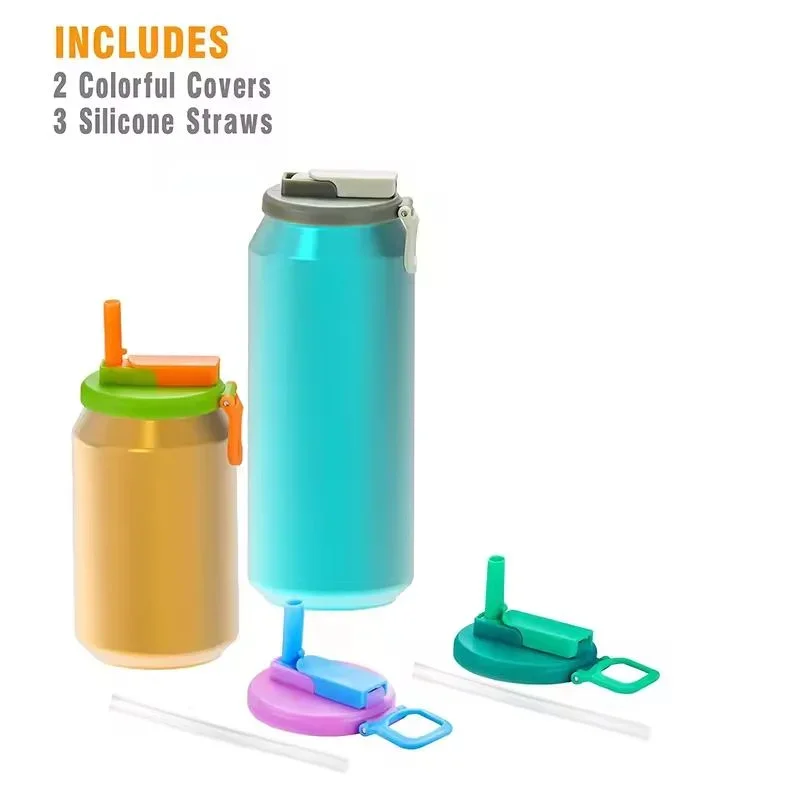 Travel Soda Lid Soda Lid Cover Reusable Silicone Soda Lids with Straws Bpa-free Covers for Standard Beverage Cans for Picnics
