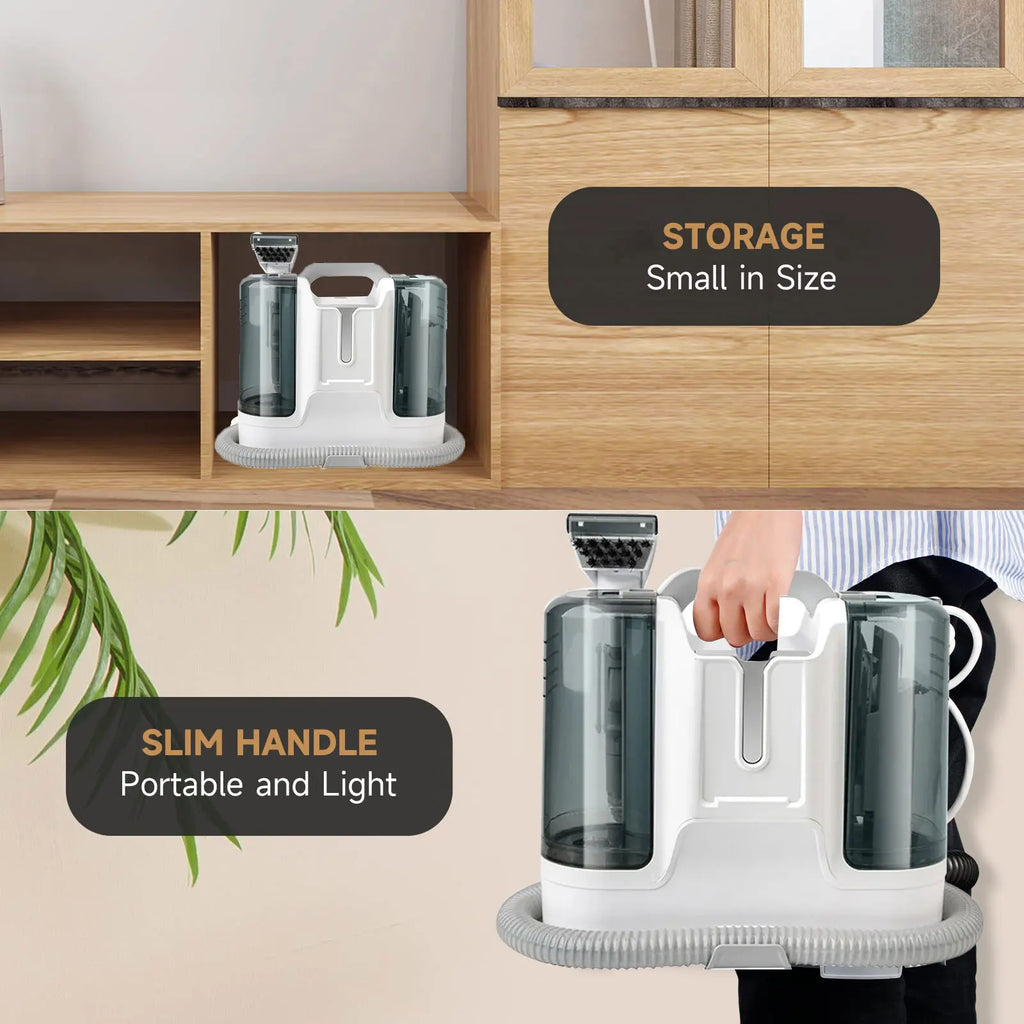 Voici uMachine de nettoyage filaire multifonction : jet, extraction et aspiration intégrés. Idéale pour tissus, tapis, rideaux et canapés. Conçue pour un nettoyage en profondeur et une utilisation domestique pratique.**