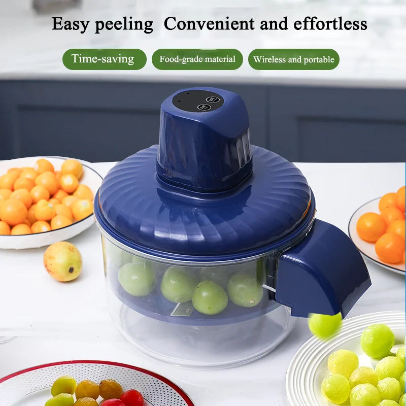 Automatic Fruit Peeler Intelligent Peeling Machine Portable Wireless Grape/tomato/Garlic Peeler for Home Fast Kitchen Supplies
