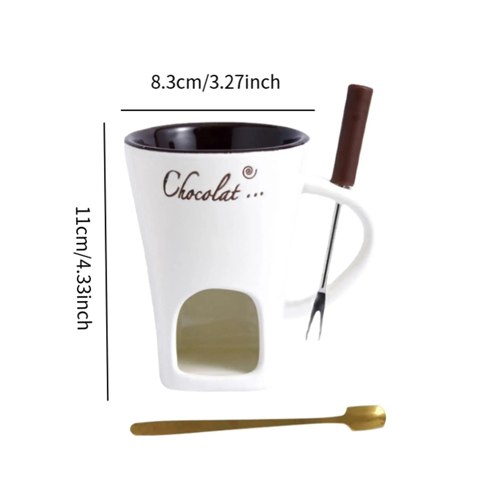 Fondue Mug Set Personal Mini Fondue Pots Chocolate Cheese Ice Cream Fondue Maker Kit Individual Butter Melter Cup Small Warmer