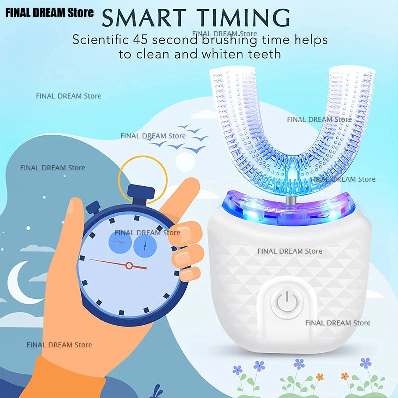 U Shaped Type Toothbrush 360 Degrees Ultrasonic Children Whitening Silicone Automatic Electric Toothbrush